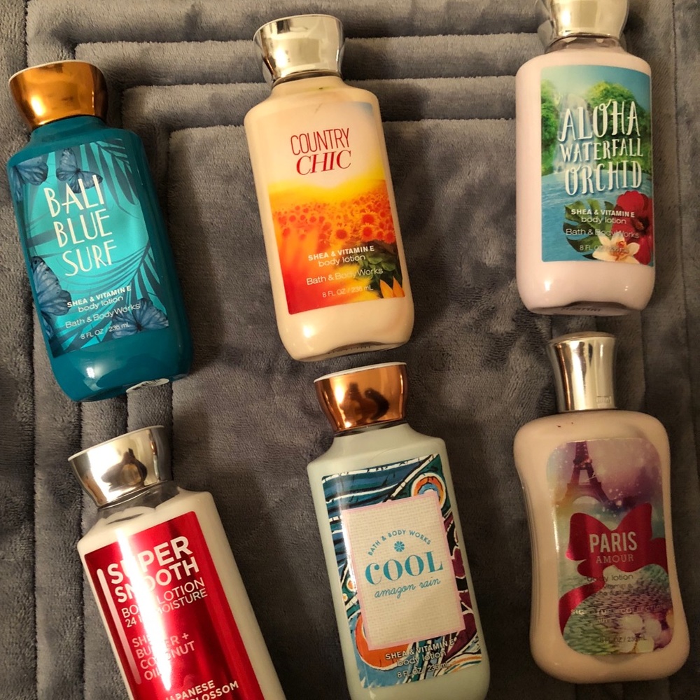 SIX bath and body works lotions